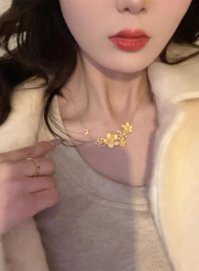 古法三生三世繁花似锦花朵项链花团锦簇婚嫁结婚系列女款金首饰