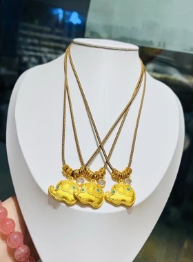 金店同款吉祥如意时尚小象吊坠女轻奢高级感项链送女友礼物