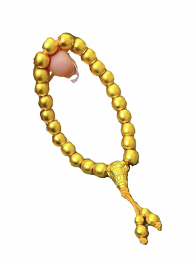 古法金传承老型珠三通佛珠手串男女情侣磨砂手链送女友礼物