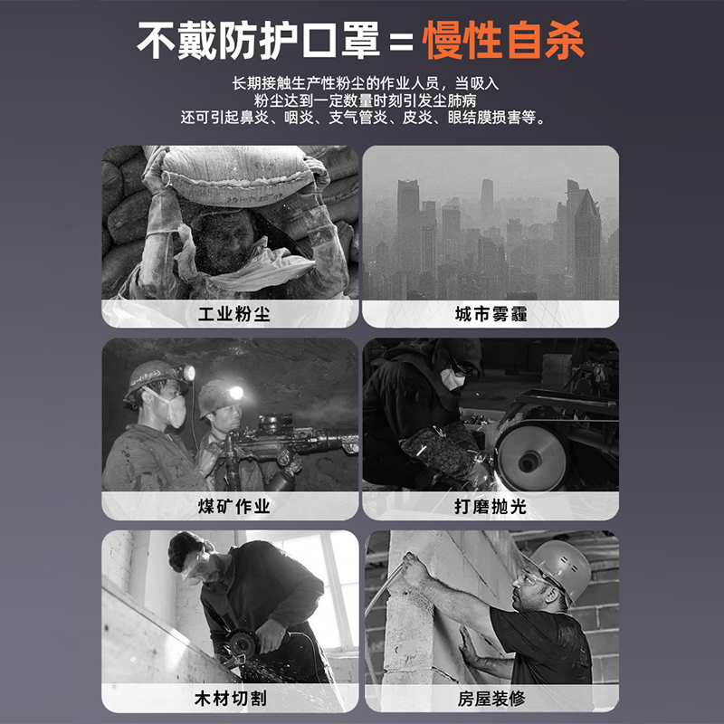 kn95活性炭防尘口罩工业粉尘防尘肺正品防甲醛打磨专用带呼吸阀3d