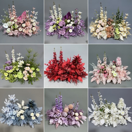 新款花排婚庆 排花仿真花千代兰地排花订婚场景布置装饰婚礼花艺