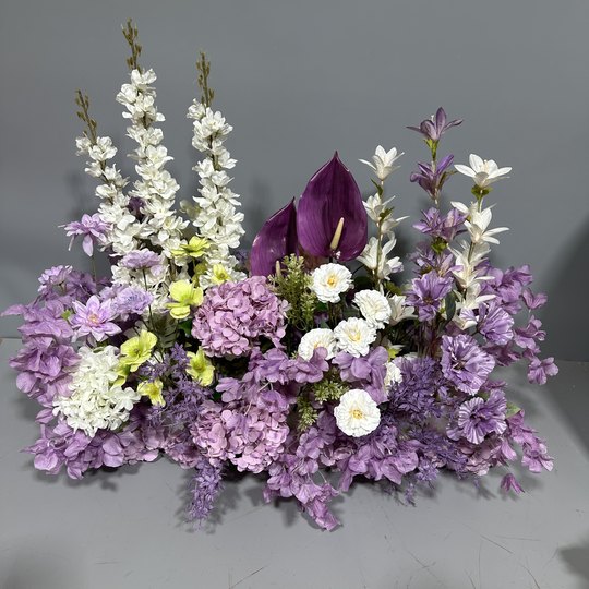 新款花排婚庆 排花仿真花千代兰地排花订婚场景布置装饰婚礼花艺