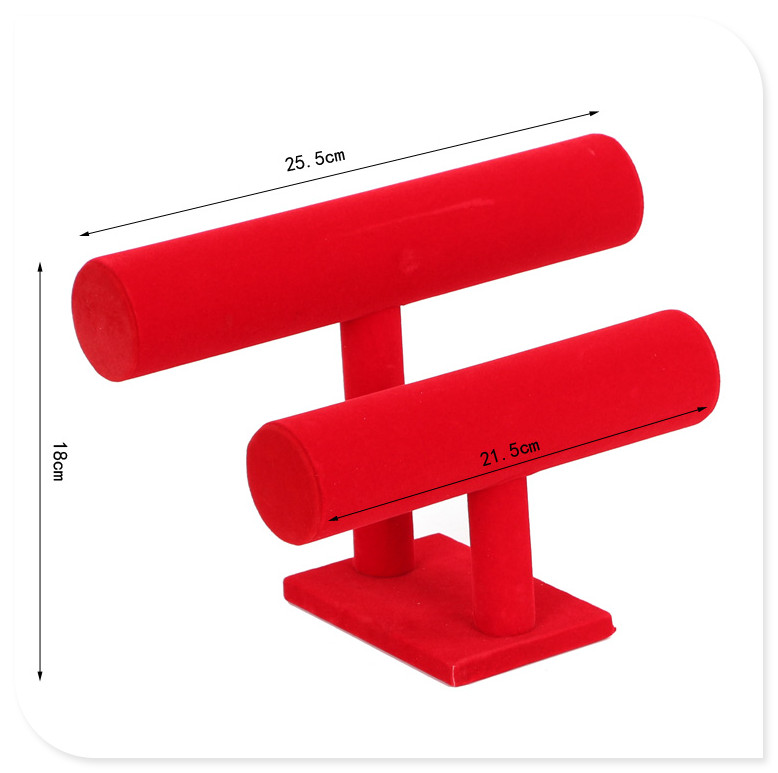 包邮大红色绒布手镯展示架手串手链展示架首饰收纳道具发圈手表架 - 图1