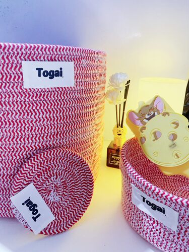 togai收纳筐编织棉绳化妆收纳筐零食收纳筐玩具收纳筐ins风收纳筐 - 图3