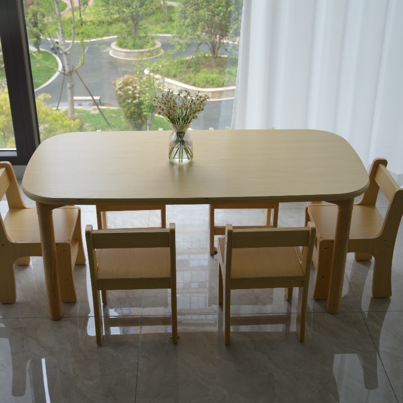 Kindergarten nursery early education children solid wood tables and chairs cheap