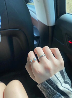 竺玥·天然海水真多麻戒指四爪闪钻S925纯银厚版精工轻奢高级小众