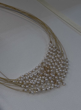 竺玥·天然淡水珍珠项链女星辰微笑设计感带钻高级小众锁骨链轻奢