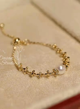 女18K金海水AKOYA珍珠戒指高级感