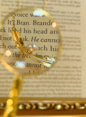 大三手作珍珠羽毛女通体纯银