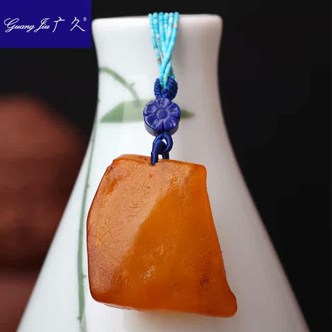 广久波罗的海天然蜜蜡原皮原石项坠 广久项链