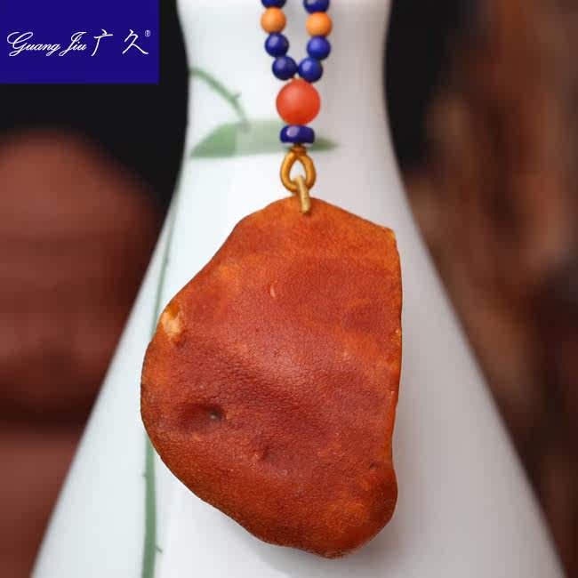 广久波罗的海天然蜜蜡原皮原石项坠 广久项链