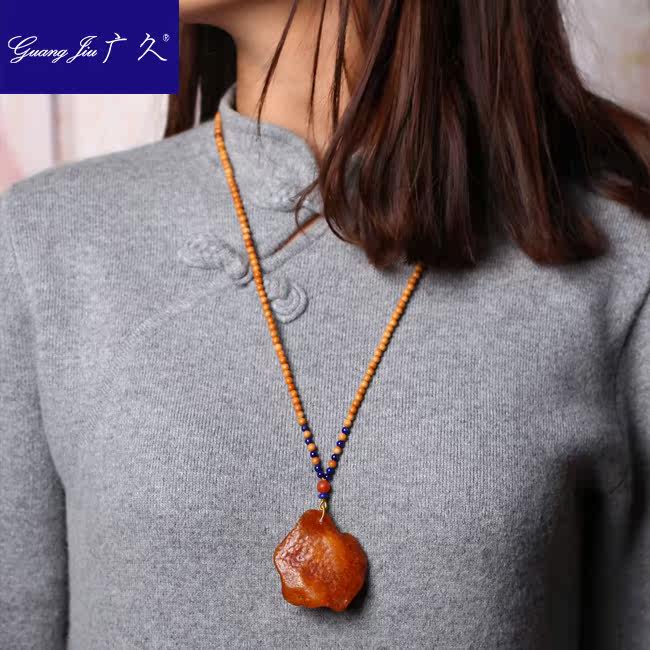 广久波罗的海天然蜜蜡一物一图项坠 广久项链