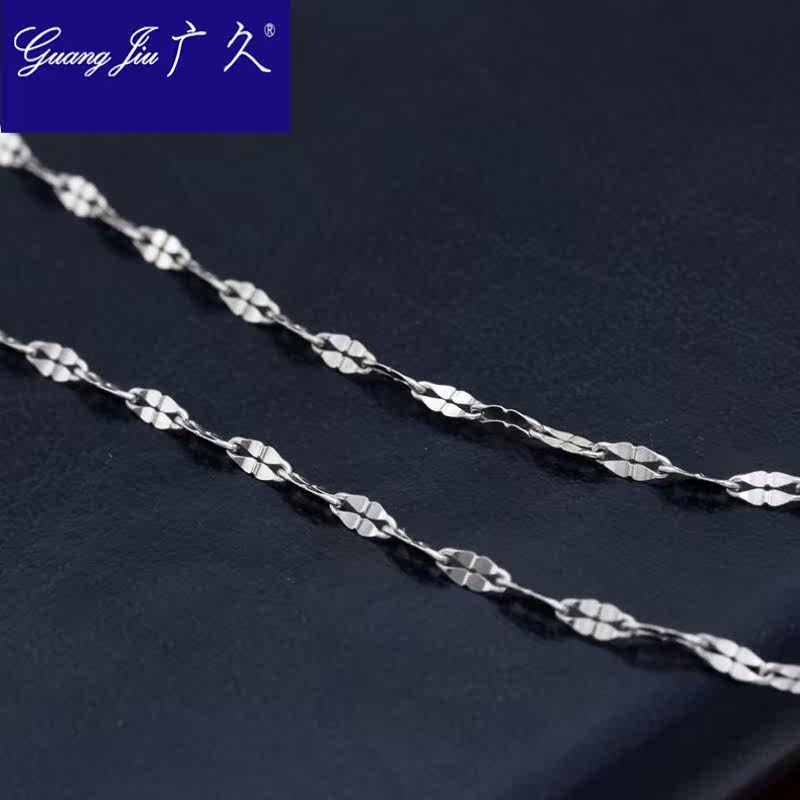 广久pt950女款白金四叶草铂金项链 广久项链