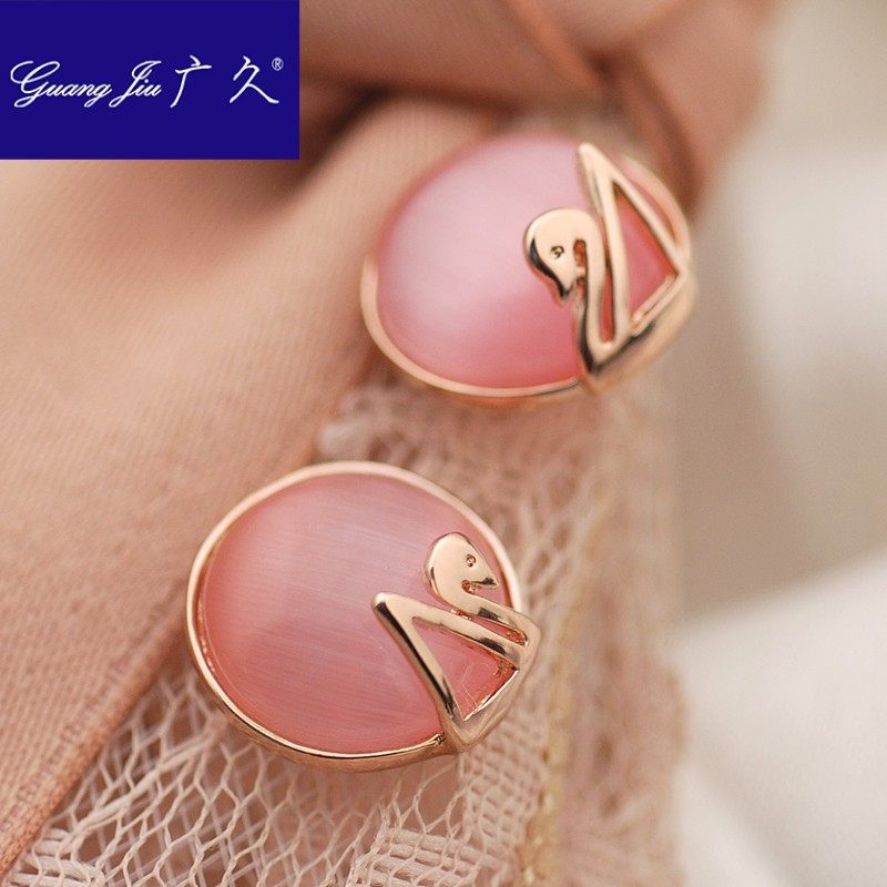 广久欧美韩版简约女合金小天鹅耳钉 广久耳钉