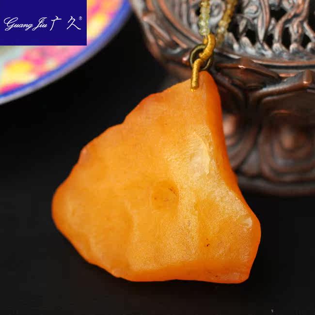 广久波罗的海天然蜜蜡原皮原石项坠 广久项链