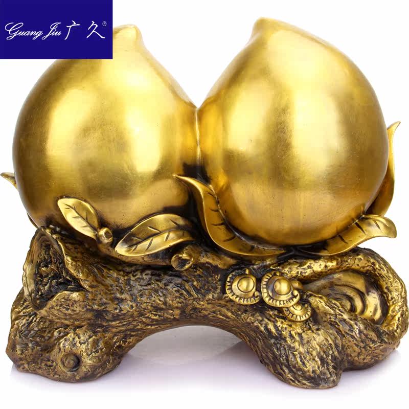 广久厚德居纯铜摆件开运增寿桃 广久摆件
