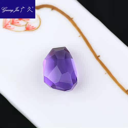 广久天然乌拉圭紫水晶刻面锁骨链 广久项坠/吊坠