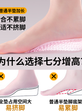 夏季冰感增高鞋垫女硅胶不累脚软