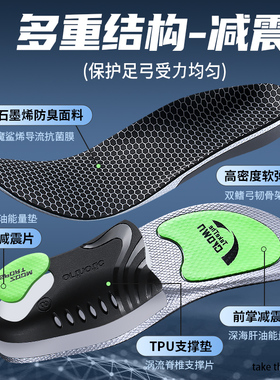 适用于迪卡侬MH500鞋垫足弓支撑