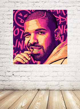 Drake公鸭德雷克专辑海报 说唱墙贴图宿舍寝室说唱hiphop装饰贴纸