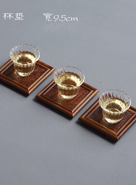 玉竹手工制作功夫茶杯垫 禅意复古茶杯托 厂家直销
