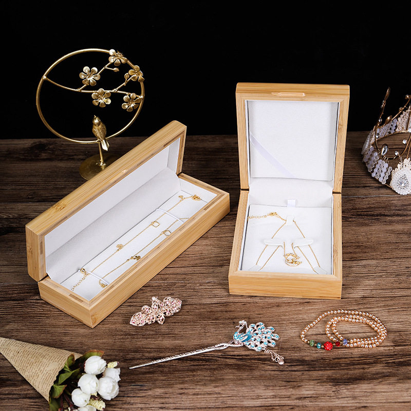 Wooden jewelry packaging box, bracelet, ring, pendant jewelry packaging, earring necklace, bamboo and wood jewelry box