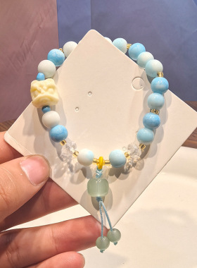 新中式古风高颜值超仙菩提醒狮手串中国风琉璃珠手链学生百搭手饰