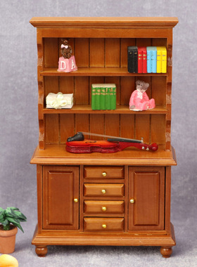 1:12dollhouse模型娃娃屋迷你家具模型摆件 双门三层立柜展示柜
