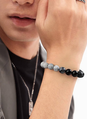 黑曜石手链男士手串女渐变转运珠