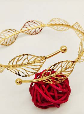 欧美夸张树叶金属大号朋克风臂环