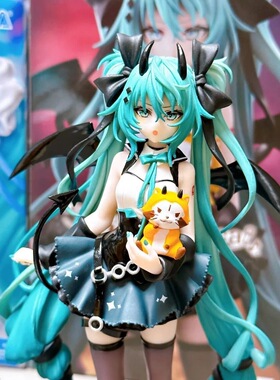 批发未来初音恶魔款手办小浣熊小恶魔miku洛丽塔手办模型生日礼物