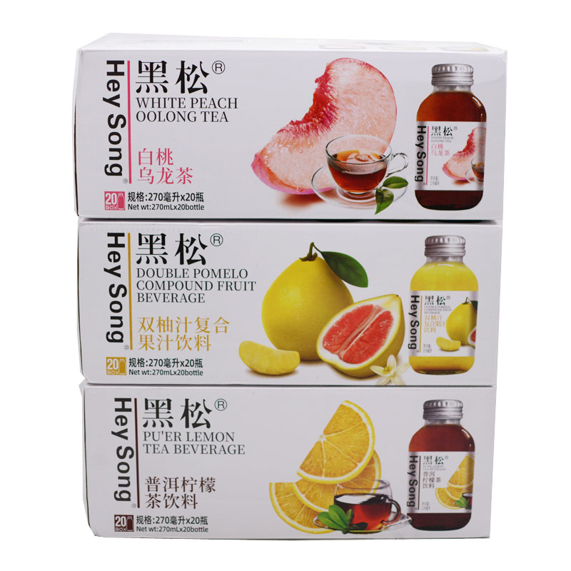 黑松双柚汁白桃乌龙茶饮料果汁270ml20玻璃瓶整箱包邮 - 图3