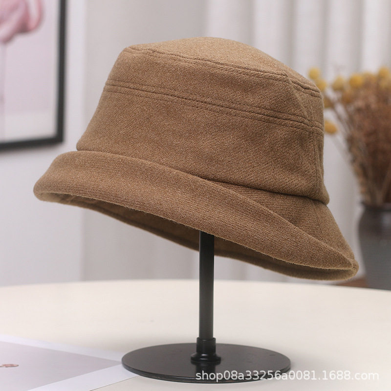 香港潮牌日系复古毛呢渔夫帽子女士春秋新款大檐卷边盆帽显脸小素,淘宝优惠券,粉丝福利购,淘宝优惠卷