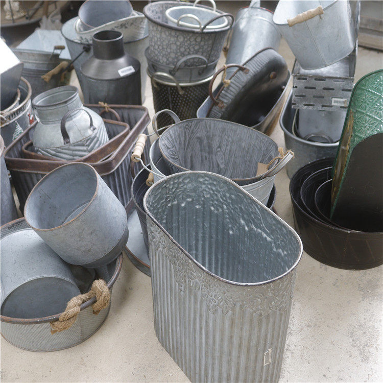 复古做旧田园风铁艺花盆摆件花店花桶插花铁皮工艺花器,淘宝优惠券,粉丝福利购,淘宝优惠卷