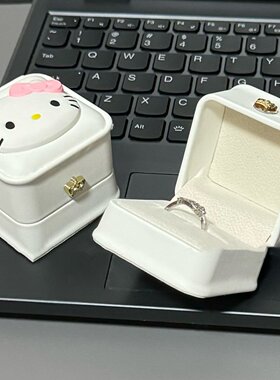 新款卡通小猫diy戒指盒表白礼物求婚表白戒指盒首饰盒送女友礼物