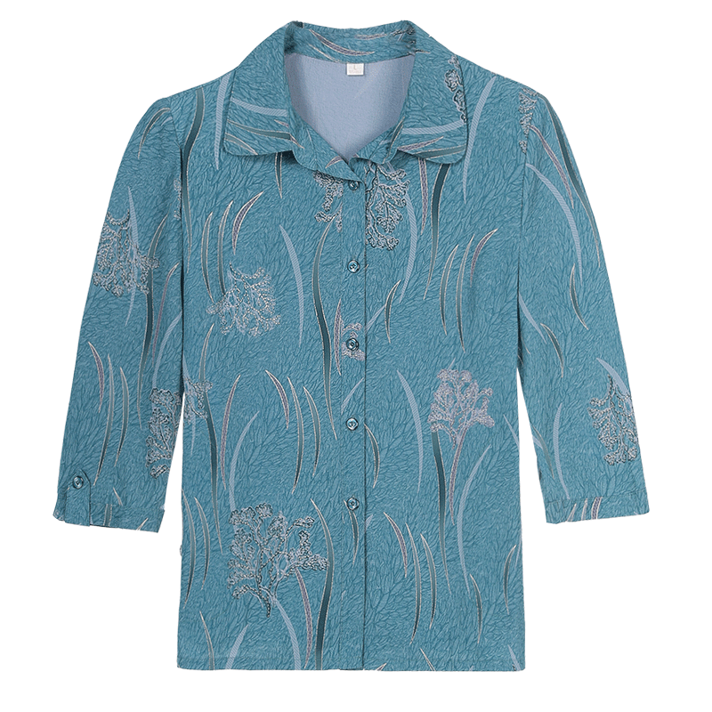 2020新款洋气妈妈秋装中袖40岁衬衫 淑音中老年女装