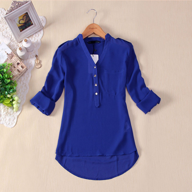 ladies t-shirts for women blouse tops shirt work office OL - 图0