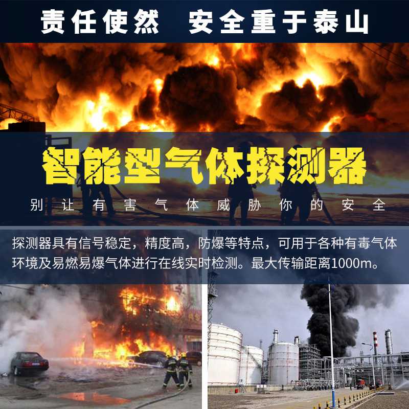 正品可燃气体探测报警器商用防爆天然气饭店喷漆房硫化氢气浓度检