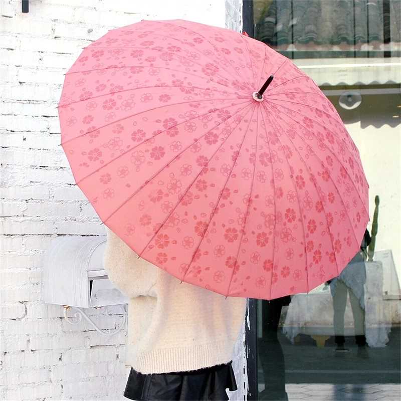 正品日本mabu24骨雨伞长柄遇水开花双人伞学生加固大号女可定制印-图3