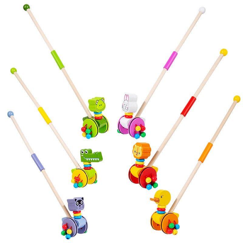 儿童手推车玩具木质推推乐婴儿1周岁2-3岁宝宝单杆学步车助步推车,淘宝优惠券,粉丝福利购,淘宝优惠卷