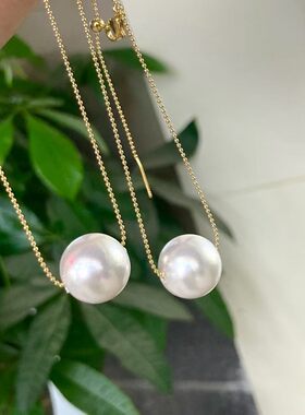 定制级仿澳白珠光淡水平替款白珍珠12～13mm左右正圆微瑕超大尺寸