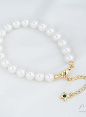 强保色14K包金镶锆石桃心四叶草芒星小花水滴尾链diy首饰品延长链