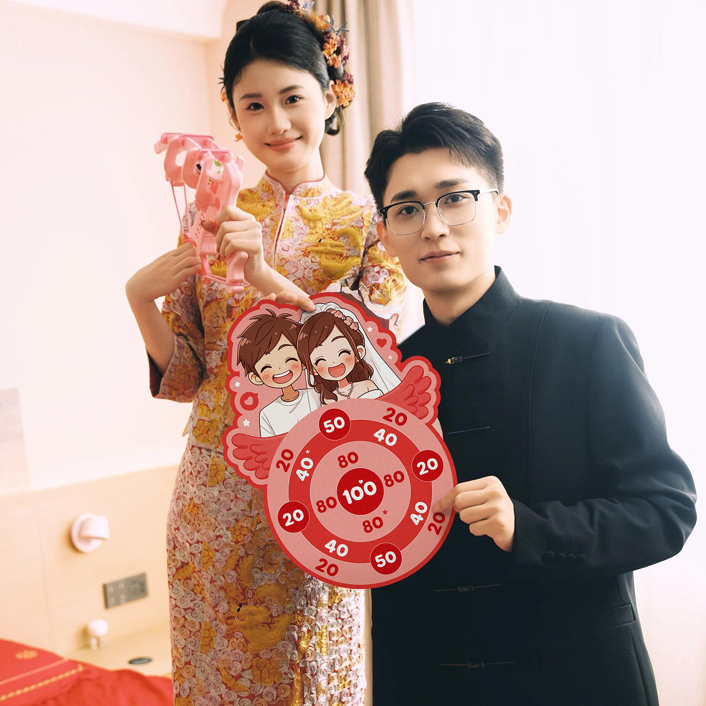 接亲游戏道具爱的丘比特箭粘粘球新郎弹射标靶堵门恐龙球枪小道具,淘宝优惠券,粉丝福利购,淘宝优惠卷