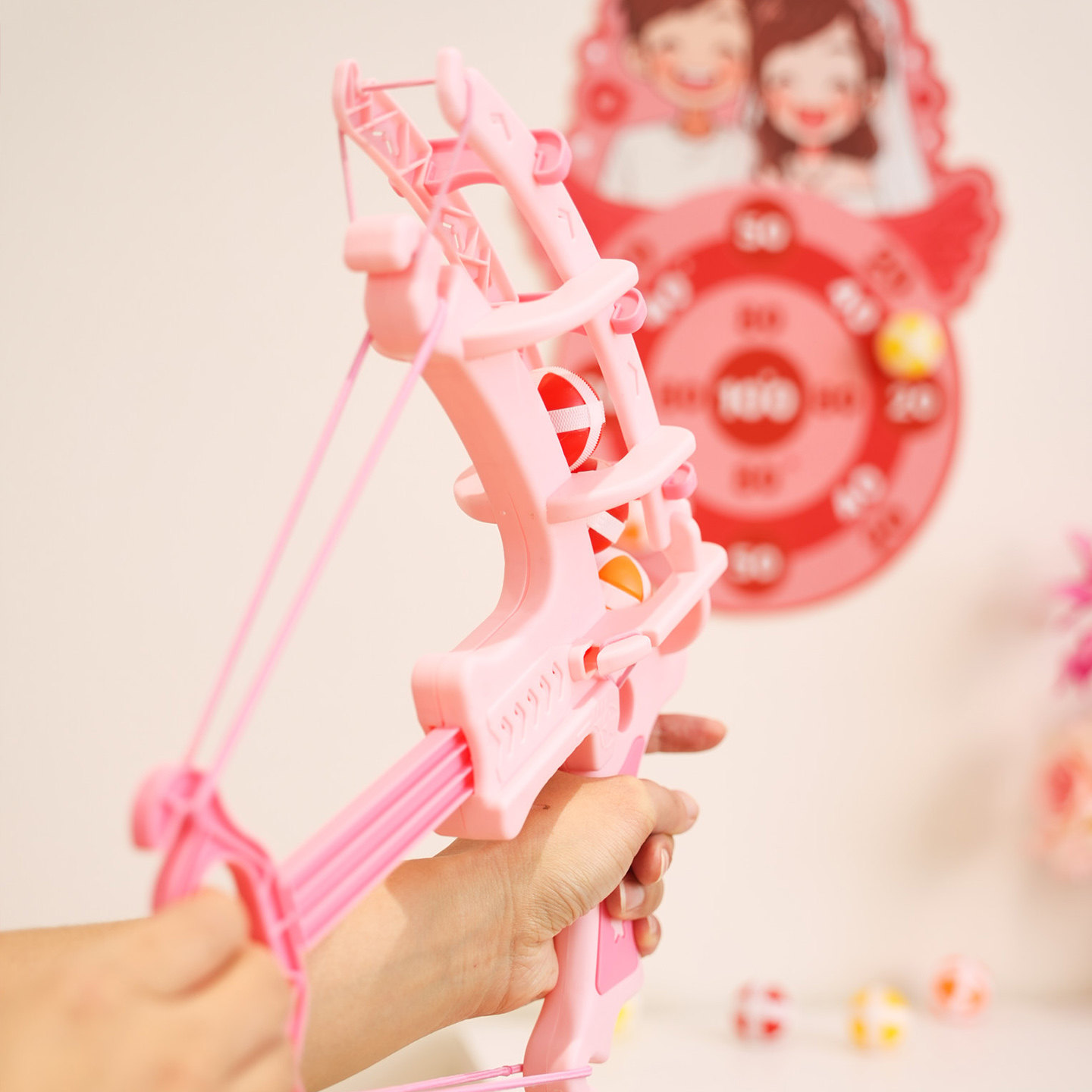 接亲游戏道具爱的丘比特箭粘粘球新郎弹射标靶堵门恐龙球枪小道具,淘宝优惠券,粉丝福利购,淘宝优惠卷