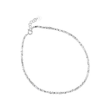 S925 sterling silver light Luxury high-end anklet 2023 summer ໃຫມ່ niche ການອອກແບບງ່າຍດາຍຄົນອັບເດດ: ແສງສະຫວ່າງແບບຟຸ່ມເຟືອຍ