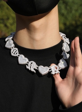 【thomeboydontkill】同款项链说唱嘻哈爱心百搭实心项链