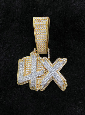 【ICEJAG】欧美嘻哈毛刺字母吊坠项链定制字母项链拼接组合吊坠