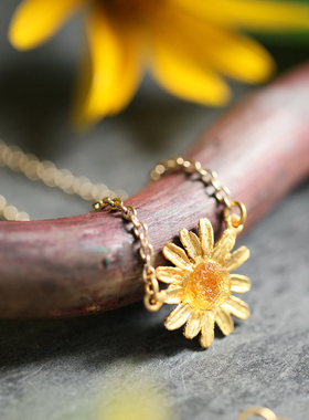 MichaelMichaud金色雏菊项链春夏配饰锁骨链轻奢高级感生日礼物