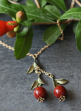 栩栩如生石榴果实项链