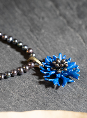 矢车菊小众设计高级感珍珠项链